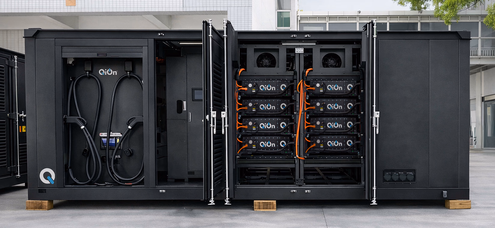 MEGABRIQ truck charging in parking