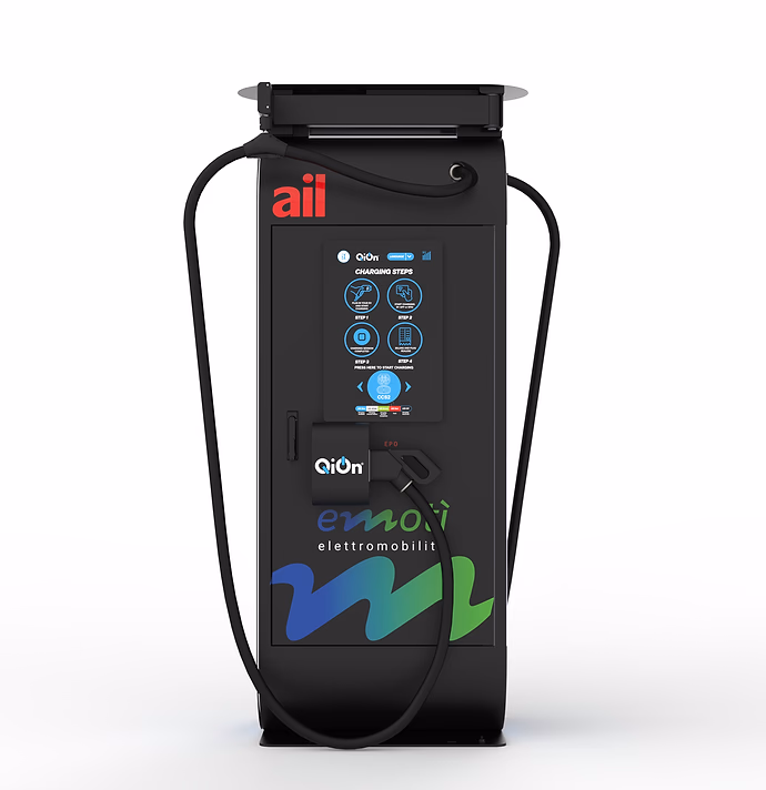 Ultrafast charger extendable arm platform render customized from QiOn for AIL
