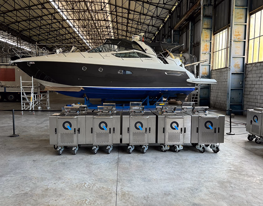Bespoke nautic charging solution Turin render