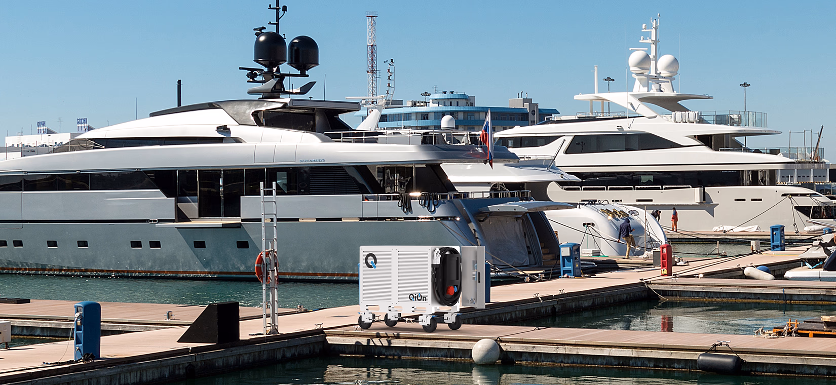 BRIQ nautic grade mobile pier charging render